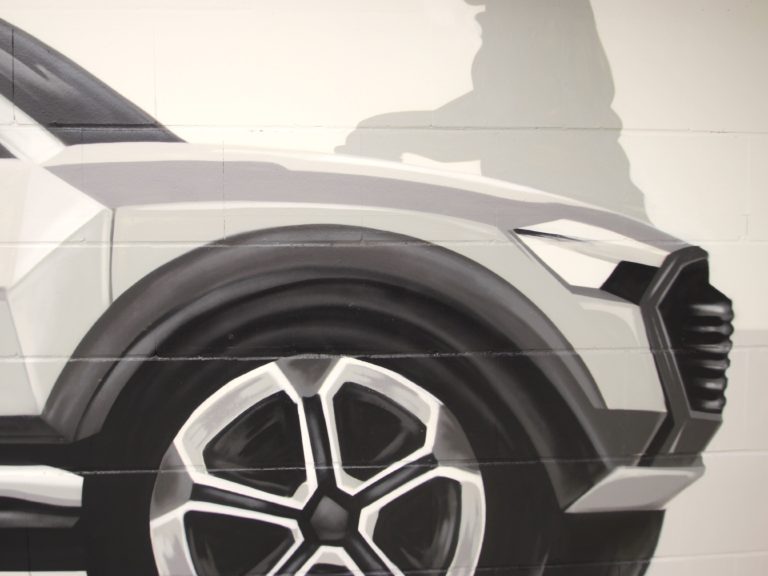 graffitiauftrag-graffitikuenstler-artmos4-Audi_Ingolstadt_2014_Auto_grafisch_innen_rot_fotorealistisch_Fahrzeuge