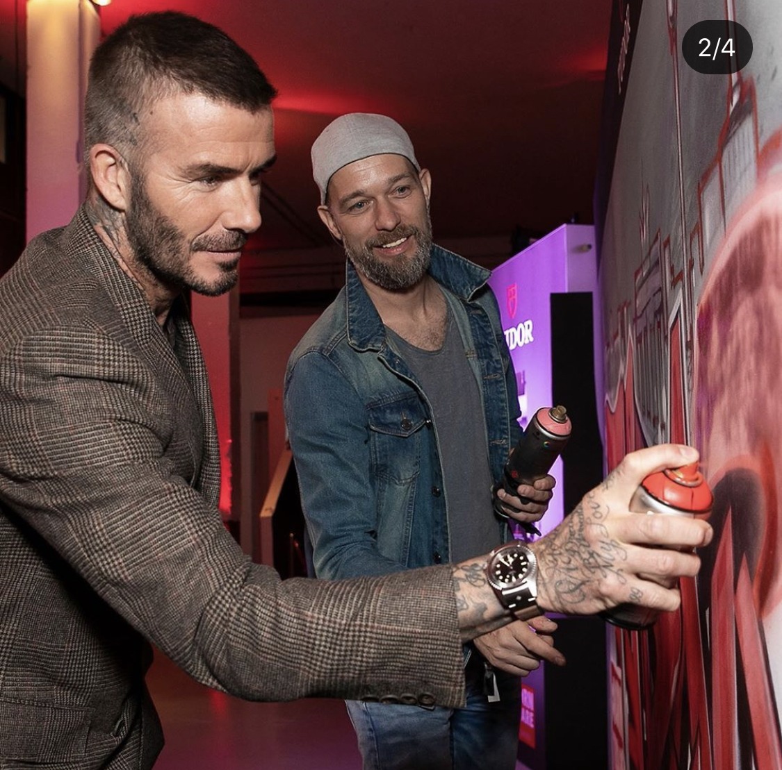 artmos4-graffitiauftrag-graffitikuenstler_Tudor_Event_David_beckham_2019_Uhr_graffiti_liveact4