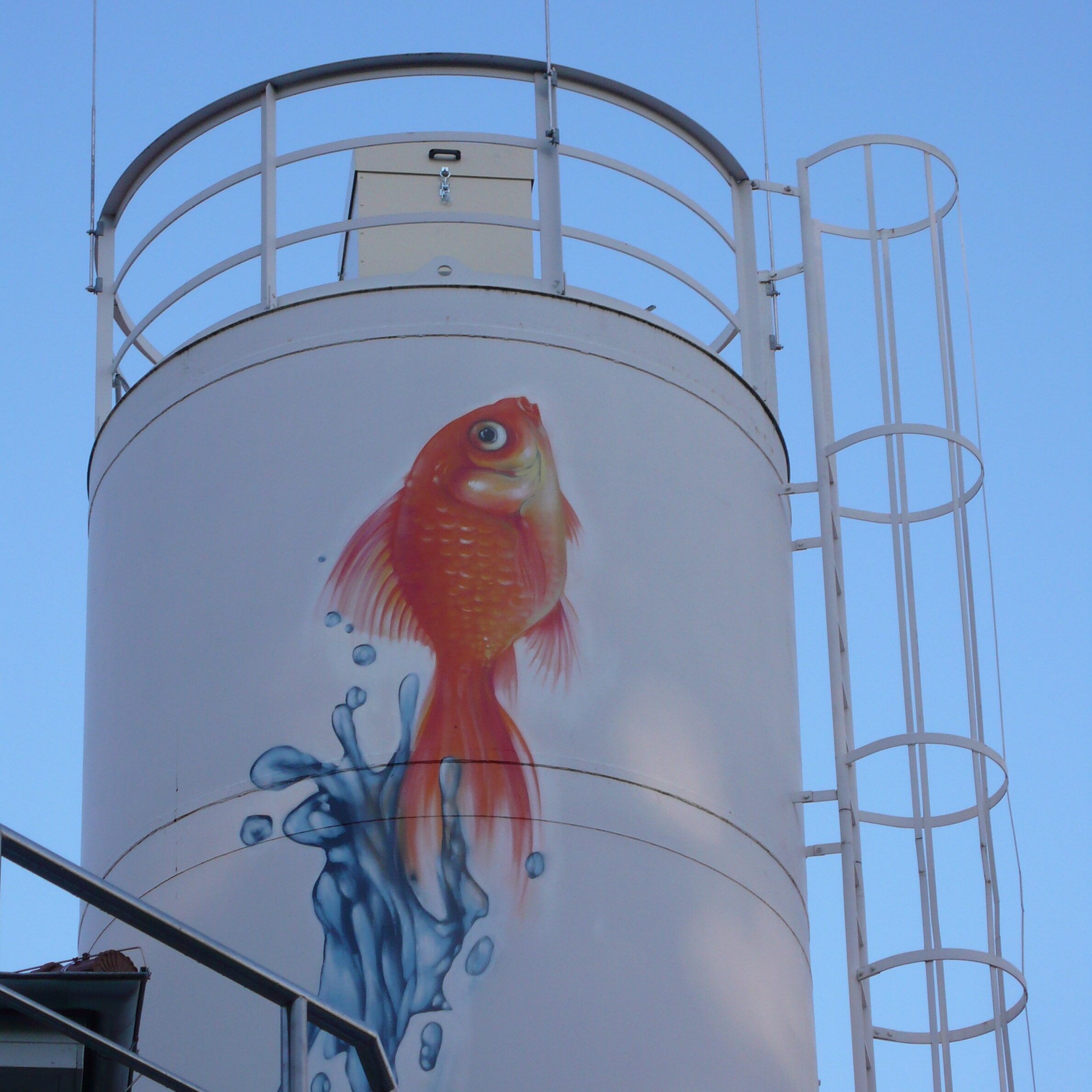 graffitiauftrag-graffitikuenstler-artmos4-abwasserverband_flörsheim_2009_goldfisch_tier_wasser_aussen_orange_blau_fotorealistisch