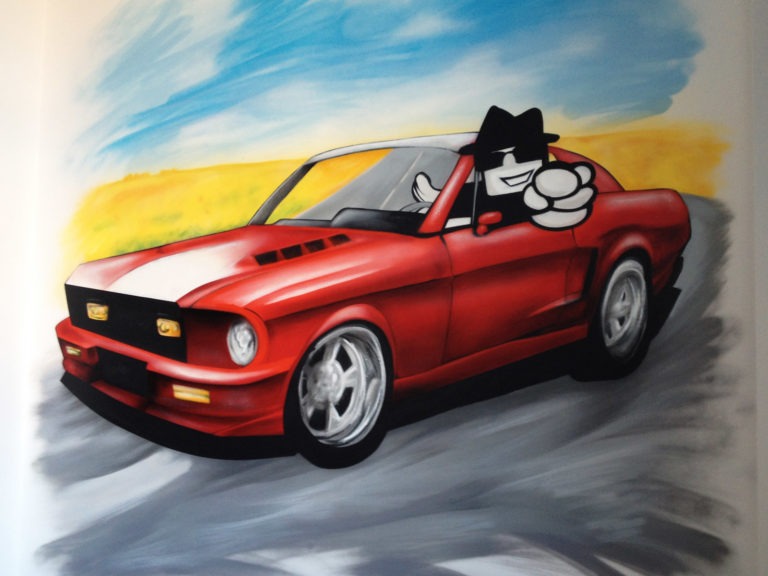 Graffitikuenstler, Graffitiauftrag, Artmos4, Vodafone, Comic