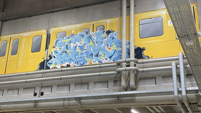 graffitiauftrag-graffitikuenstler-artmos4-Amazon_berlin_2021_graffiti_tier_ubahn_innen_gelb_blau_graffiti_tags_logistik_06