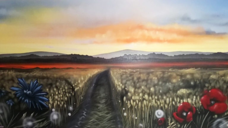 Graffitikuenstler, Graffitiauftrag, Artmos4, BaeckereiKaiser, Landschaft, Fotorealistisch