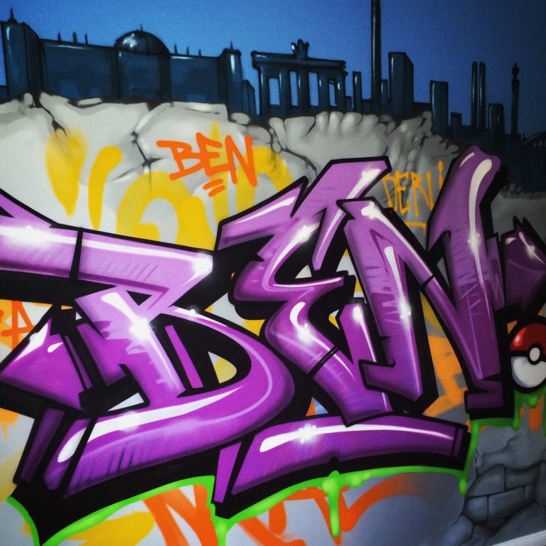 Graffitikuenstler, Graffitiauftrag, Artmos4, Schrift, Bunt, Comic