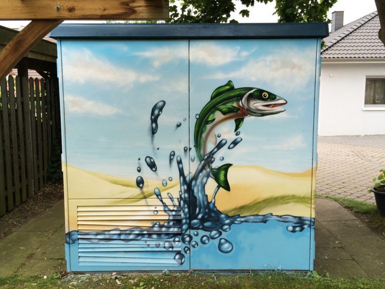 Graffitikuenstler, Graffitiauftrag, Artmos4, Hansewerke, Fotorealistisch