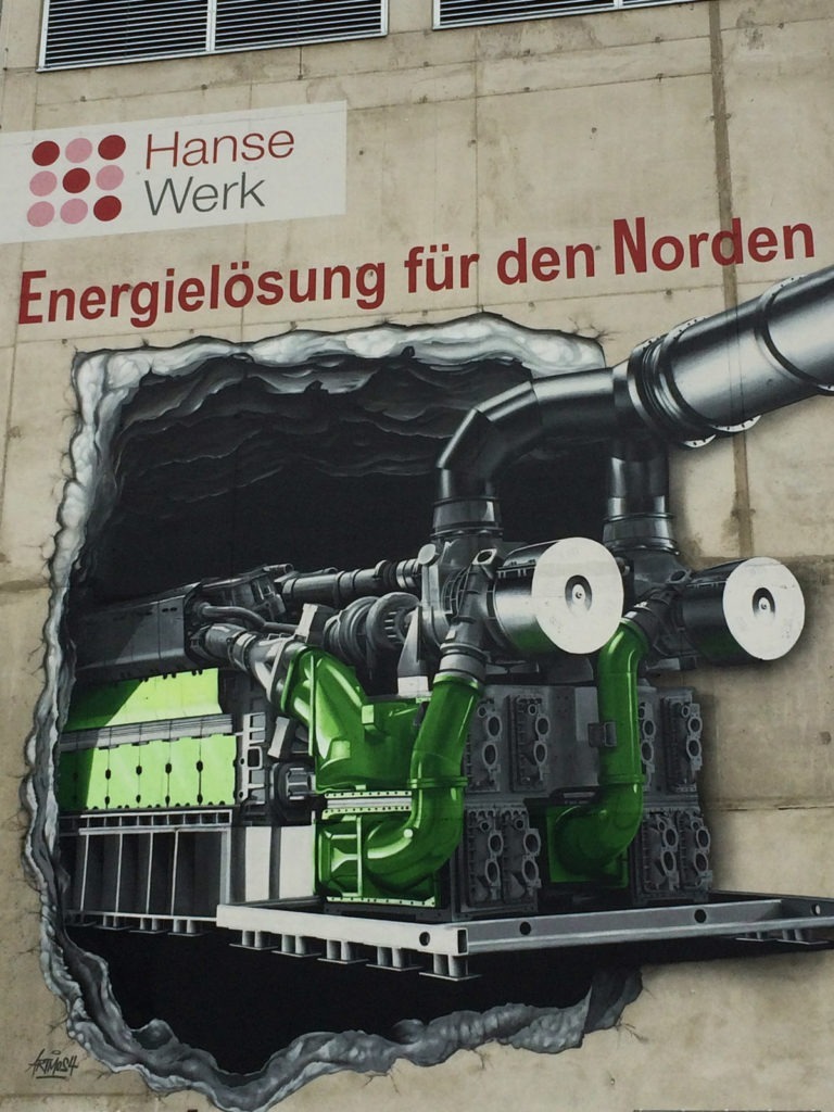 Graffitikuenstler, Graffitiauftrag, Artmos4, Hansewerke, Maschine, Fotorealistisch