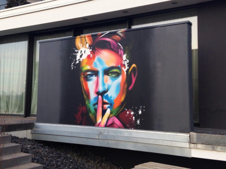 Graffitikuenstler, Graffitiauftrag, Artmos4, DavidBowie, Fotorealistisch